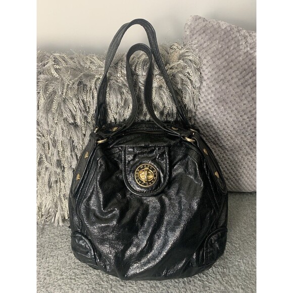 Marc Jacobs Black Cow Leather Two Way Zipper Shoulder Bag Purse Oversized. - Picture 2 of 16